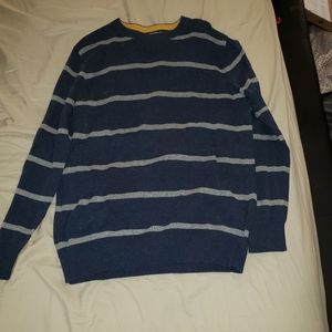 Blue and gray long sleeve sweater